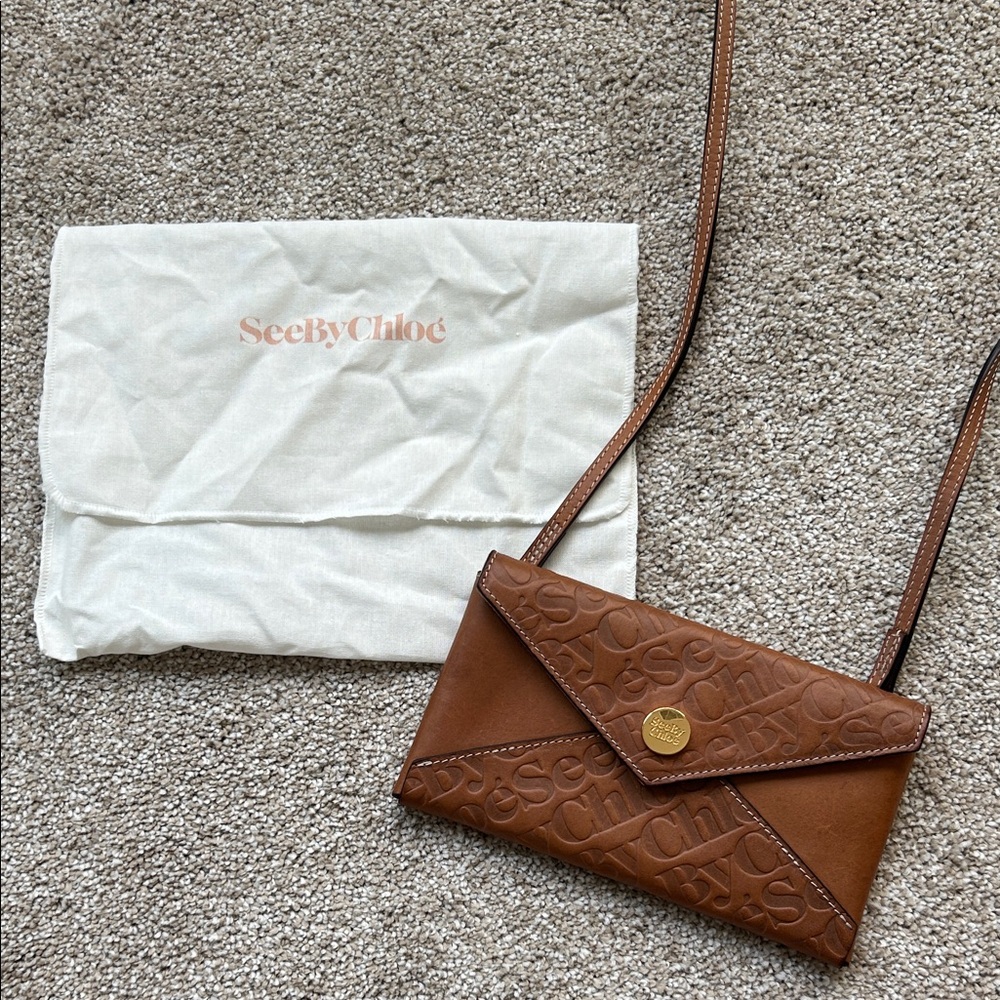 See By Chloe Tan Embossed Crossbody Bag